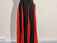 [822]GM     Stunning Black and Red Strappy Halter Maxi Dress, Perfect for Elegant Ladies