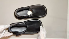 [727]N Jiezhou Summer Genuine Leather Sandals for Women – Comfortable One-Strap Open-Toe Slides with Closed Toe, Handcrafted from Vintage Cowhide