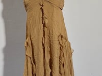 [940]NM  Vacation Ruffle Hem Sleeveless Dress, Regular and Midi Lengths
