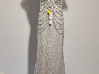 [675]GM  Silver Fishtail Gown with Premium Elegance, Light Luxury, Boutique High-End Elaborate Design for Wedding Toast, Party, Engagement, and Adult Occasions