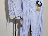 [927]G  13311 spicy girl striped camisole pajama pants with low-rise pants, home wear and outwear set