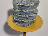 [829]GG    Washed Brushed Gradient Slouchy Hat, Unisex Vintage Denim Cold Weather Beanie