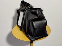 [196]G    Isili Black Knight Carryall Tote Bag for Women, Genuine Leather, Underarm, Single-Shoulder, Crossbody, Black Commute Bag
