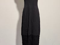 [708]G      IULV  French-style Elegant Black Hollow-out V-neck Sleeveless Knitted Dress