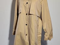 [533]G   YC Khaki BBR Draped Silhouette Mid-Length Trench Coat - 5178