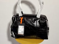 [612]G   [Discount Price] PECO989 Clown Bowling Bag Vegetable-tanned Leather Oil Wax Long Handle Hand-carry Underarm Bag French Stick Super Popular Boston Bag