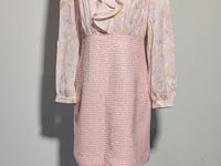 [784]GG    Autumn-Winter New Chiffon Ruffle Shirt Knit Dress Pink