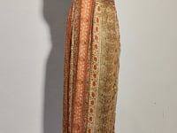 [810]GG       Ramie and Tencel V-Neck Vintage-Inspired Printed Straight Dress for Travel