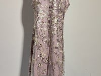 [258]GM  Spring and Autumn High-End Mother-of-the-Bride Wedding Two-Piece Suit Set: Improved Mother-in-Law Qipao + Mother Tulle Dress for Women