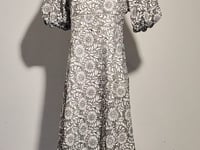 [173]NM  French Elegant Hollow Embroidery Lace Dress Puff Short Sleeve Waisted Dress for Women