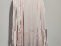 [892]NM  Premium Satin-like Acetate Pink Midi Skirt for Women, French Chic A-line Slimming Pencil Skirt for Summer