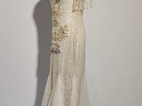 [113]NM  Exquisite Chinese Qipao Evening Gown with Stunning Sequins, High-End Light Luxury, Niche and Elegant, Perfect for Hosting, Adult Toasting, or Engagement, Shimmering