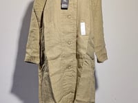 [596]NG    7-Piece Hemp Mid-Length Trench Coat Bohemian Retro Stylish
