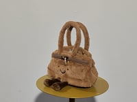 [769]GG   Cute Small Plush Smiley Face Bag Original Soft Brown New Women's Bag with Lock