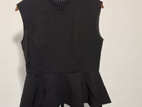 [284]GG    Japanese Craftsmanship, Imported Acetate, Sleeveless Elegant Blouse Vest with Ruffled Trim