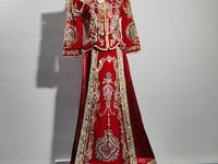 [807]GG   New Style Bride Wedding Dress, New Chinese-Style High-End Velvet Xiuhe Dress for Petite Brides