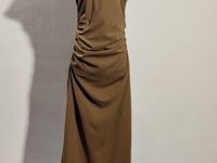 [745]GG      City Vacation Old Money Style Ruffled Short Sleeve Body-Con Cinched-Waist Midi Dress for Women Summer