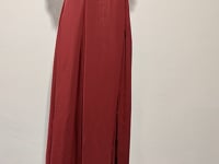 [978]GG   Wine-colored Toasting Dress for Bride, Evening Gown, Bridesmaid Dress, Sister Dress, Long Stretch Satin Split Strap Dress with Ins Style