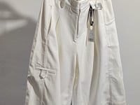 [163]GG    Old money style long-staple cotton straight-leg A-line seven-point pants