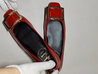 [725]GG    Flat Patent Leather Square Toe Fashion Retro Ballet Wedding Shoes with Metal Buckle Low Cut