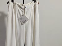 [898]GG    Light Oxygen Pants 3D Pressed Pleated Casual Wide Leg 8-Inch Pants