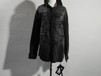 [542]GG     Applique Embroidery Stone-Washed Denim Long-Sleeve Men's Shirt