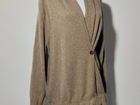 [906]GG   Women's Cashmere Sweater 100% Goat Cashmere V-Neck Multi-Way Wrap Button-Down Knit Top Solid Color