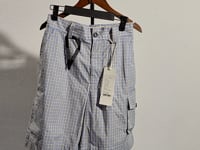 [987]NN Vintage Check Pattern Woven Workwear Shorts