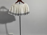 [406]NN Short Sleeve Preppy Style Pleated Skirt
