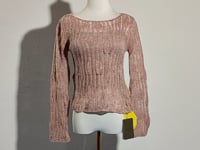 [494]GG    French Organic Wool Pink Sweater Elegant Knitted Top for Women Spring and Autumn