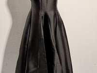 [295]GG   Tencel Wool Glossy Belted Strap Dress Evening Dress