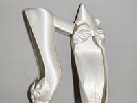 [810]NN Wedding Shoes - White Bow French Style Engagement Shoes