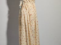 [627]GG    French-style floral print sleeveless dress for women, square neck, waist-cinched slip dress