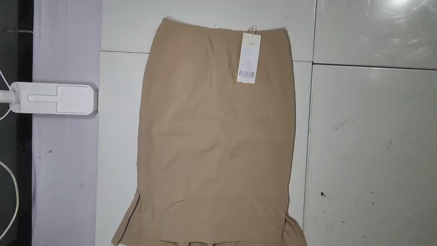 [308]MM  ¡¾Promotional Price¡¿Bailu'an Girls' High-Waisted Floor-Length Skirt 2025 Spring New Arrival Elegant Bodycon Skirt Asymmetric Slit Half Skirt