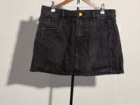 [606] MM   Summer Gold Button A-Line Denim Skirt Slimming Skirt High Waist Short Skirt