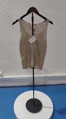 [171]MG     Vest with Textured Chunky Yarn, U-Neck, Casual and Relaxed Fit