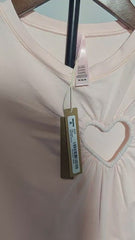 [812]G    ¡¾Genuine Stock¡¿Skims Kardashian Ros¨¦ Style Short Sleeve Sweet and Edgy Heart Cutout Dress