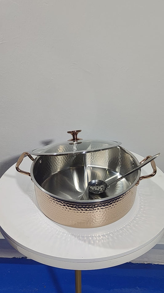 [577]M German Mujie New Thickened 316 Stainless Steel Household Mandarin Duck Pot Hammer Pattern Hot Pot Pot Pot Induction Cooker Special
