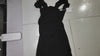 [874]GS   2025 Summer New Women's Designer Ruffled Strappy Slimming Mid-Length Black Elegant Little Black Dress