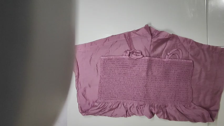 [036]MS Pink Sun Protection Set Women's Summer 2024 New Arrival Casual Loose-Fitting Shirt Hong Kong Vintage Chic Strapless Pants Two-Piece Set