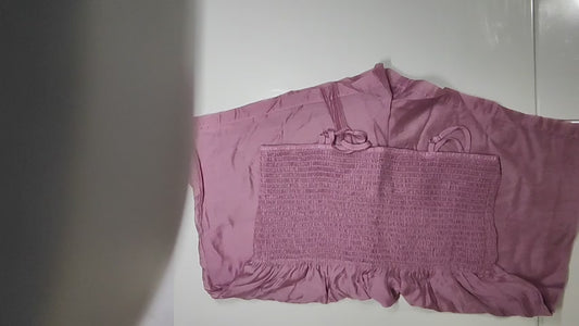 [036]MS Pink Sun Protection Set Women's Summer 2024 New Arrival Casual Loose-Fitting Shirt Hong Kong Vintage Chic Strapless Pants Two-Piece Set