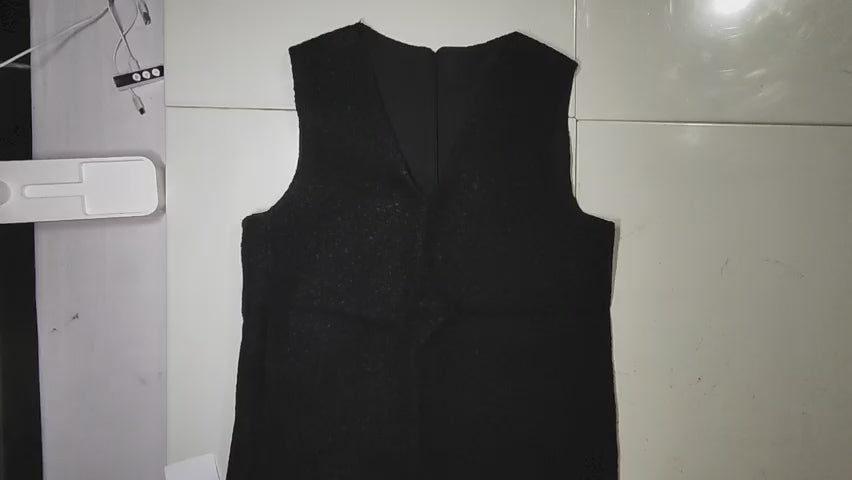 [011]GM   Korean Wool V-Neck Vest Dress for Women 2025 Spring New Arrival Petite Loose Layering Versatile A-Line Dress