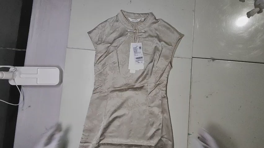 [975]MS Mohan Yimei New Chinese Style Buttoned Placket Modified Cheongsam Silk Jacquard Dress 2024 Summer New Arrival Dress
