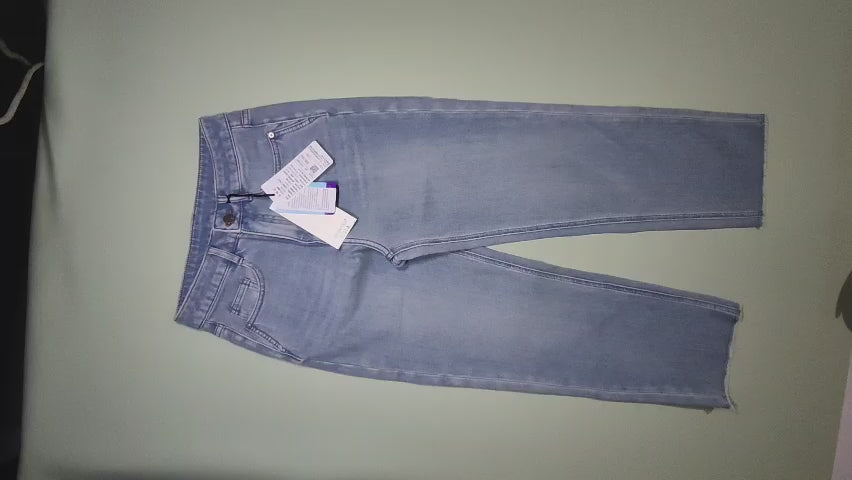 [373]NN High-Waisted Slim-Fit Straight-Leg Jeans for Women Slimming Lightweight Raw Edge Cropped Pants for Petite Figures Spring and Summer 2025