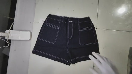 [149]GM  Women's Plus Size Curvy Petite 2025 Spring and Summer Loose Wide Leg Denim Shorts Elastic Waist Harem Pants