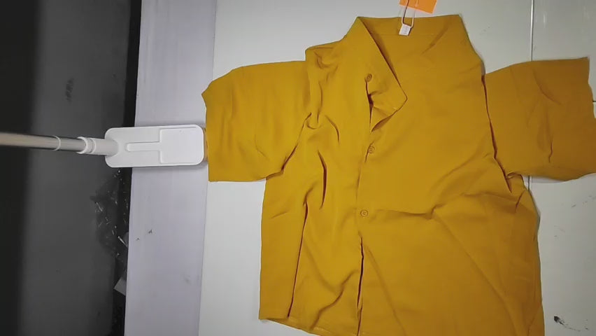 [887]GSR  Women's Summer New Arrival Casual Short-Sleeve Shirt with Cross-Front Design, Loose Fit, Designer Touch, Elegant Style