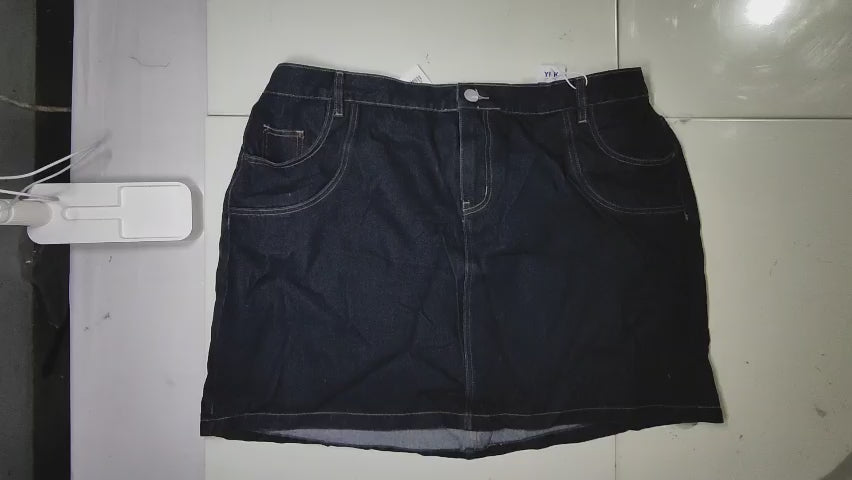 [985]MM  Plus Size Women's Vintage High-Waisted Denim Skirt Summer Plus Size Girls' Chic Half Skirt