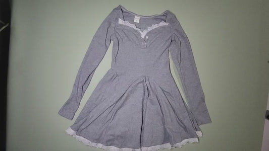 [403]MM  Fall New Arrival Pure and Tempting Style Elegant High-End Body-Hugging Slimming Sweet Lace Trim Empirical Waist A-Line Dress