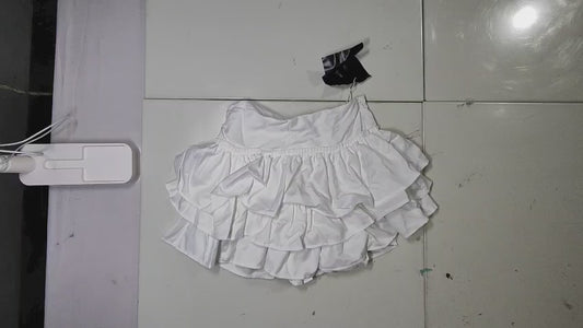 [632]MM  Ballet Style White Layered Skirt for Women Summer New Arrival Versatile High-Waisted Slimming Ruffles A-Line Puffy Short Skirt