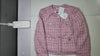 [792]GM    Redsuit Imported Wool Gabardine Gentle Pink Chanel-Style Jacket Hand-Rolled Edges Four Pockets Checkered Blouse New